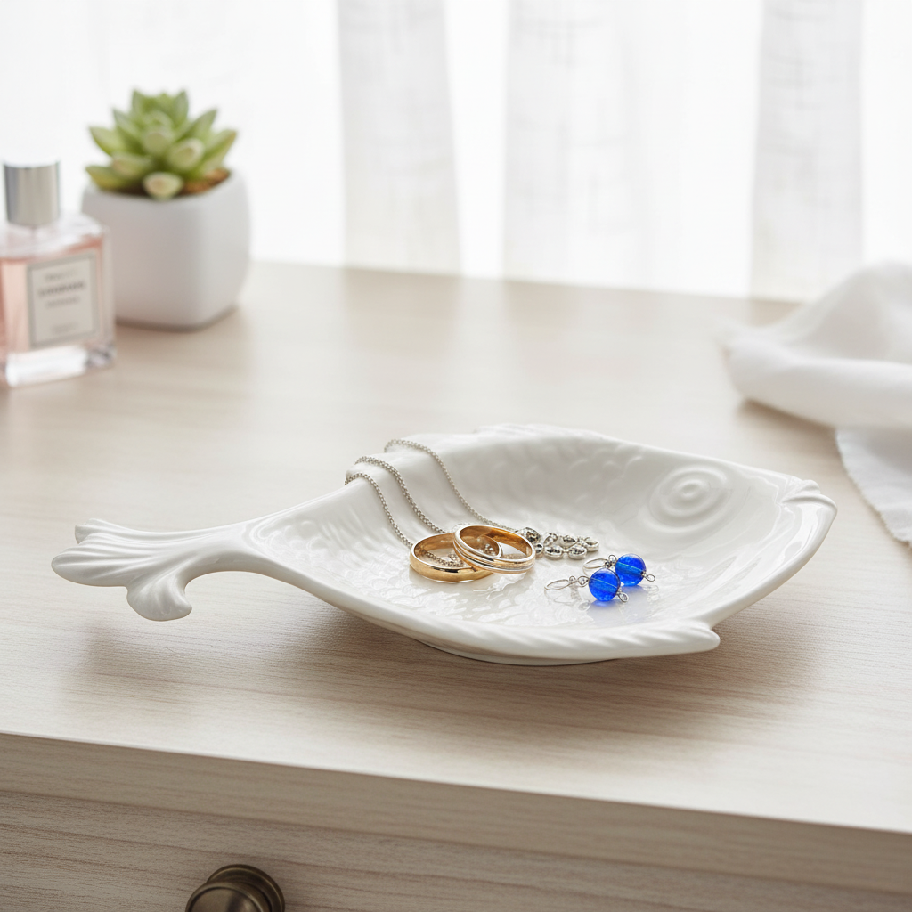 Fiskeformet Skål i Fajance (Canapé-skål)